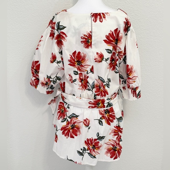 NWT Lane Bryant Floral Belted Blouse - Picture 4 of 6